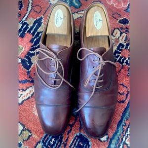 Grenson Brown Leather Oxford Dress Shoes Size 10 USA